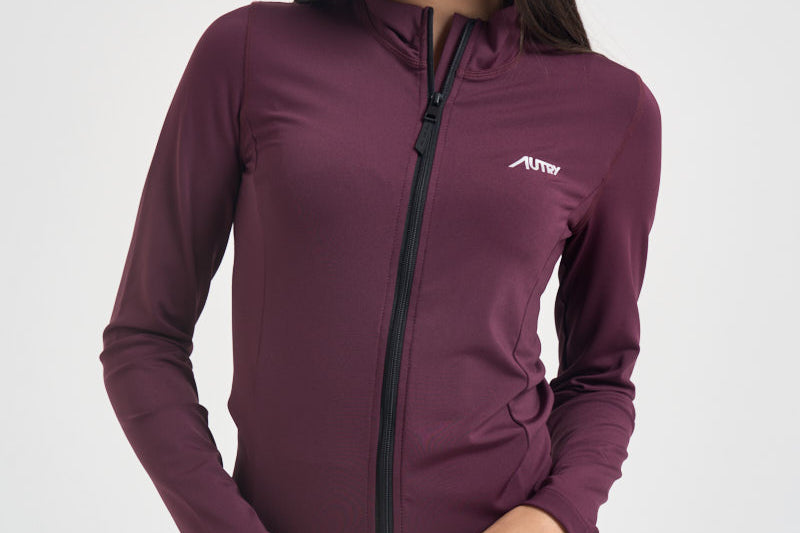 Felpa donna collo alto magenta JAPW 124E AUTRY 