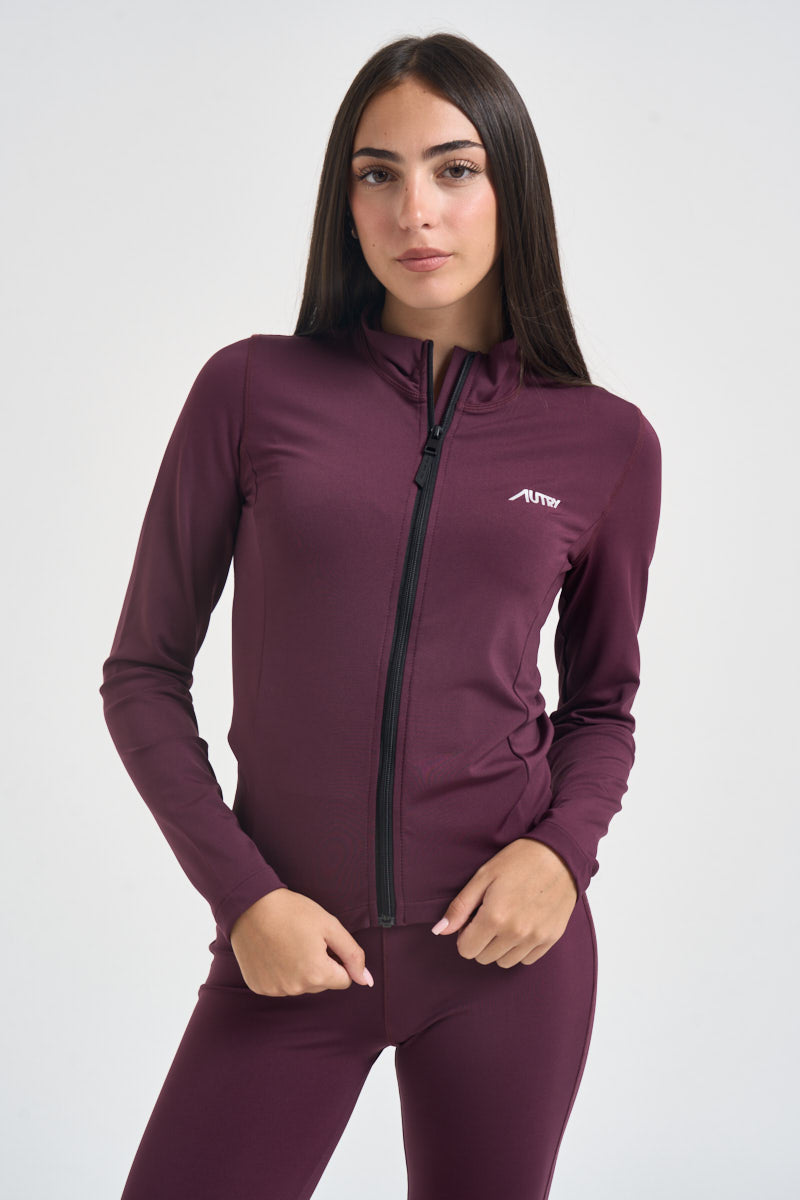 Felpa donna collo alto magenta JAPW 124E AUTRY 