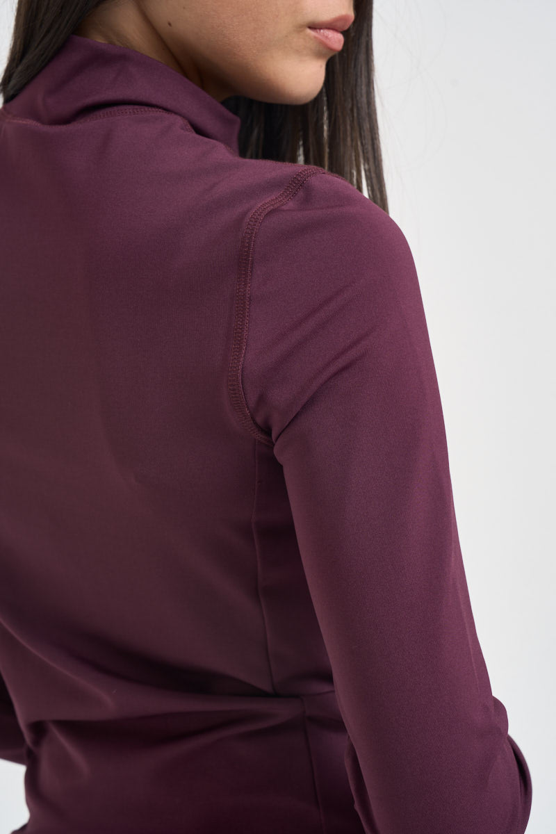Felpa donna collo alto magenta JAPW 124E AUTRY 