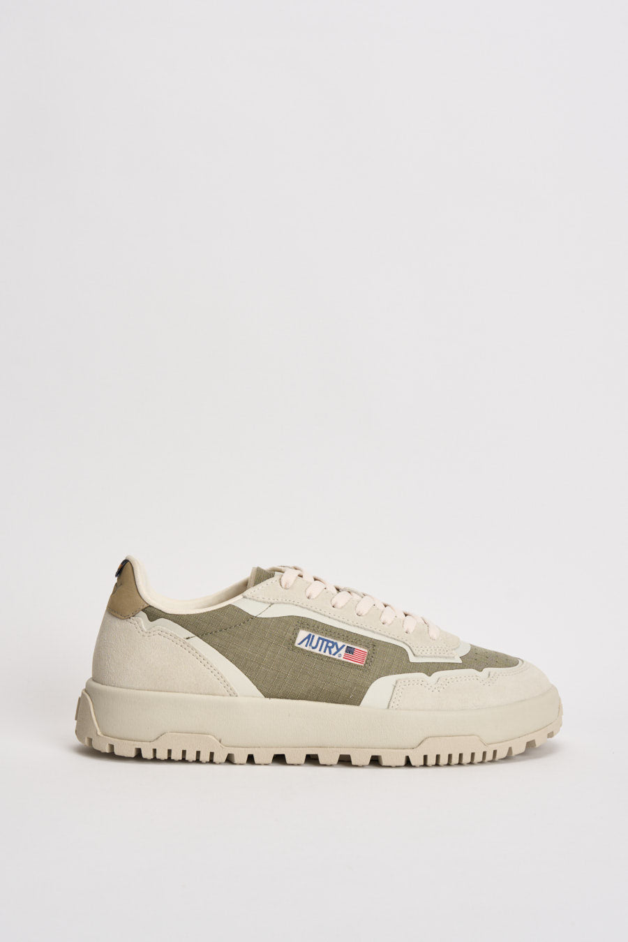 Sneakers uomo Wildpace in suede beige e verde LDLM CO03 AUTRY 