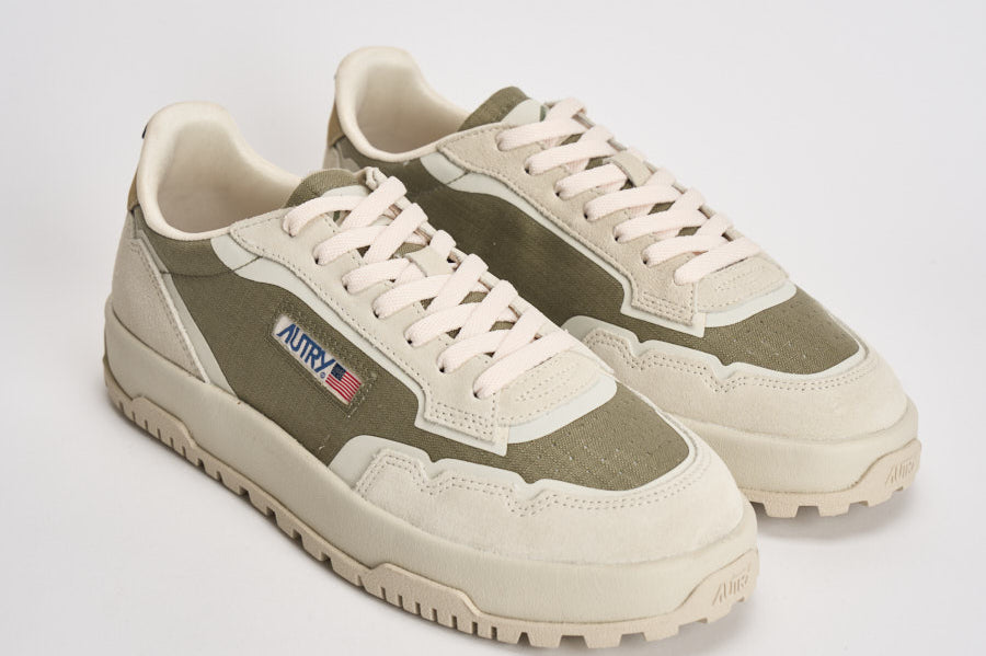 Sneakers uomo Wildpace in suede beige e verde LDLM CO03 AUTRY 