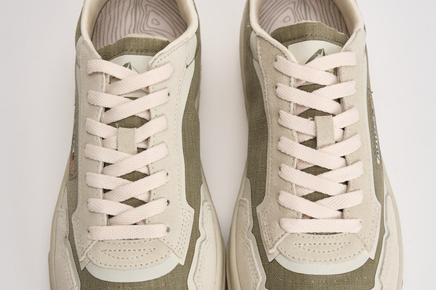 Sneakers uomo Wildpace in suede beige e verde LDLM CO03 AUTRY 