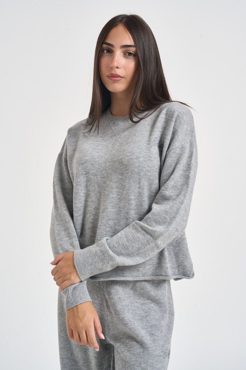 Felpa donna a girocollo grigia SEPW 149D AUTRY 