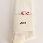 Calzini donna a costine rossi e panna SOPU 0557 AUTRY 