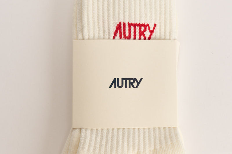 Calzini donna a costine rossi e panna SOPU 0557 AUTRY 