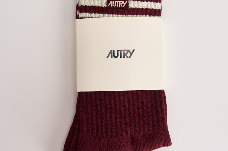 Calze uomo bordeaux e bianche SOPU 058E AUTRY 