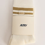 Calzini donna jacquard con righe in lurex oro SOPUD 0588 AUTRY 