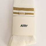Calzini donna jacquard con righe in lurex oro SOPUD 0588 AUTRY 