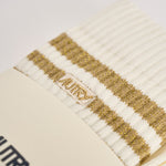 Calzini donna jacquard con righe in lurex oro SOPUD 0588 AUTRY 