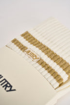 Calzini donna jacquard con righe in lurex oro SOPUD 0588 AUTRY 