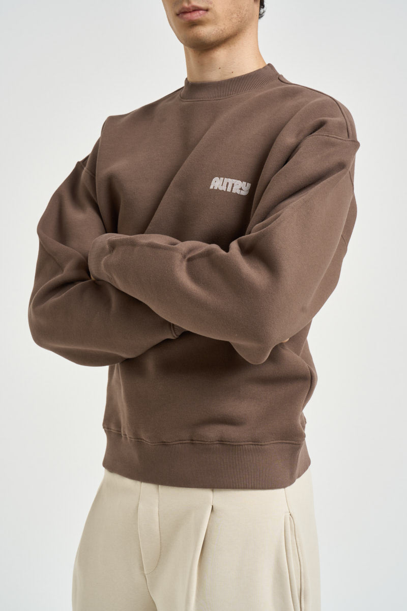 Felpa uomo girocollo marrone chiaro SWPX 115Q AUTRY 