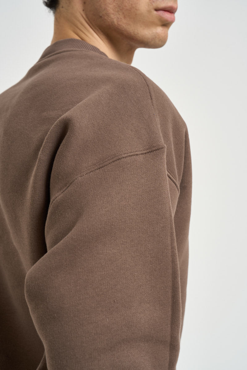 Felpa uomo girocollo marrone chiaro SWPX 115Q AUTRY 