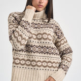 Maglia donna a collo alto beige LKN1560 CR52 BARBOUR 