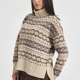 Maglia donna a collo alto beige LKN1560 CR52 BARBOUR 