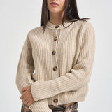 Cardigan donna in maglia a coste beige LKN1817 CR52 BARBOUR 