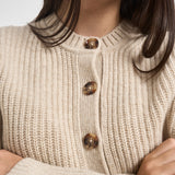 Cardigan donna in maglia a coste beige LKN1817 CR52 BARBOUR 