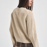 Cardigan donna in maglia a coste beige LKN1817 CR52 BARBOUR 