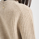 Cardigan donna in maglia a coste beige LKN1817 CR52 BARBOUR 