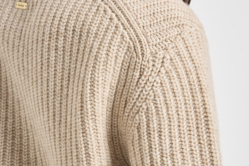 Cardigan donna in maglia a coste beige LKN1817 CR52 BARBOUR 