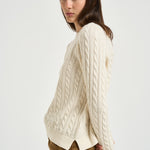 Maglia donna a trecce panna LKN1834 CR31 BARBOUR 