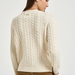 Maglia donna a trecce panna LKN1834 CR31 BARBOUR 