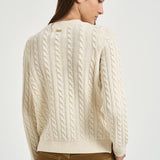 Maglia donna a trecce panna LKN1834 CR31 BARBOUR 