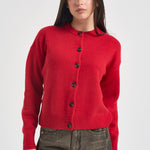 Cardigan donna a girocollo rosso LKN1847 RE84 BARBOUR 
