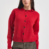 Cardigan donna a girocollo rosso LKN1847 RE84 BARBOUR 