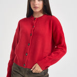 Cardigan donna a girocollo rosso LKN1847 RE84 BARBOUR 