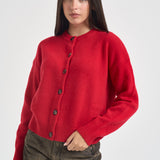 Cardigan donna a girocollo rosso LKN1847 RE84 BARBOUR 