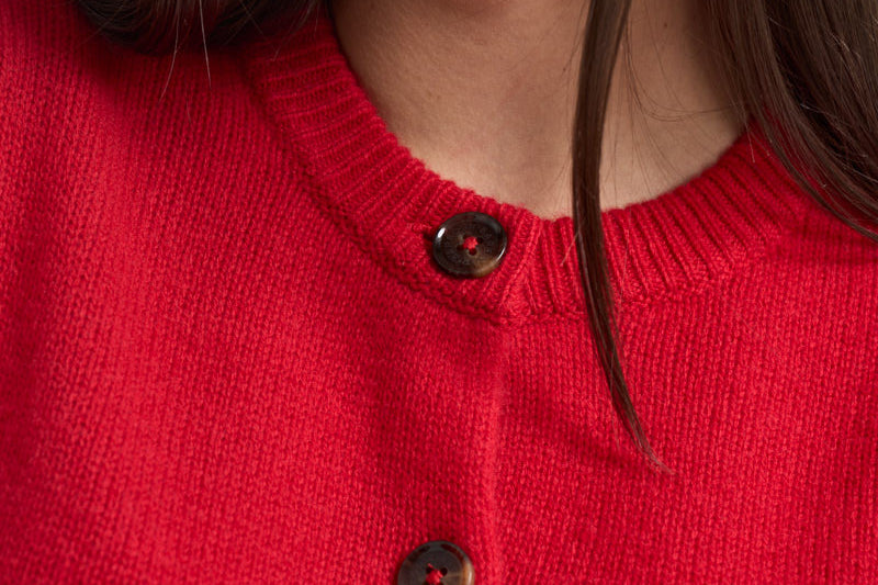 Cardigan donna a girocollo rosso LKN1847 RE84 BARBOUR 