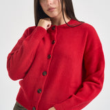 Cardigan donna a girocollo rosso LKN1847 RE84 BARBOUR 