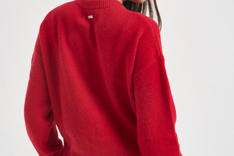 Cardigan donna a girocollo rosso LKN1847 RE84 BARBOUR 