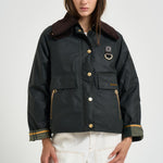 Giacca donna Catton Wax in cotone cerato verde scuro LWX1333 SG51 BARBOUR 