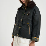 Giacca donna Catton Wax in cotone cerato verde scuro LWX1333 SG51 BARBOUR 