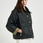 Giacca donna Catton Wax in cotone cerato verde scuro LWX1333 SG51 BARBOUR 