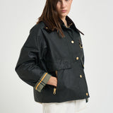 Giacca donna Catton Wax in cotone cerato verde scuro LWX1333 SG51 BARBOUR 
