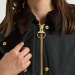 Giacca donna Beadnell Waxed verde petrolio e marrone LWX1403 SG51 BARBOUR 