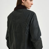 Giacca donna Beadnell Waxed verde petrolio e marrone LWX1403 SG51 BARBOUR 