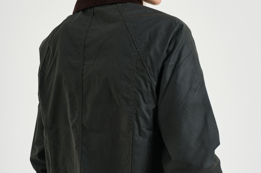 Giacca donna Beadnell Waxed verde petrolio e marrone LWX1403 SG51 BARBOUR 