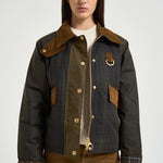 Giacca donna Irene wax motivo tartan verde oliva LWX1557 OL71 BARBOUR 