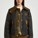 Giacca donna Irene wax motivo tartan verde oliva LWX1557 OL71 BARBOUR 