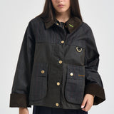 Giacca donna Spey Wax in cotone cerato tartan verde LWX1584 OL71 BARBOUR 