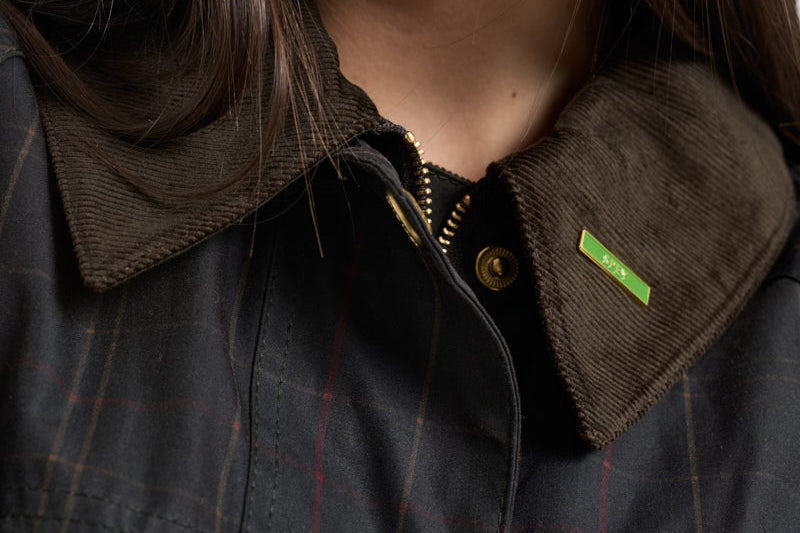 Giacca donna Spey Wax in cotone cerato tartan verde LWX1584 OL71 BARBOUR 