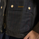 Giacca donna Spey Wax in cotone cerato tartan verde LWX1584 OL71 BARBOUR 