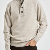 Maglia uomo mezza zip e bottoni grigio chiaro mèlange MKN0585 BE14 BARBOUR 