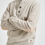 Maglia uomo mezza zip e bottoni grigio chiaro mèlange MKN0585 BE14 BARBOUR 