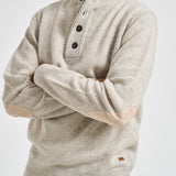 Maglia uomo mezza zip e bottoni grigio chiaro mèlange MKN0585 BE14 BARBOUR 