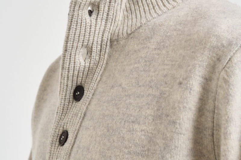 Maglia uomo mezza zip e bottoni grigio chiaro mèlange MKN0585 BE14 BARBOUR 