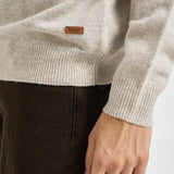 Maglia uomo mezza zip e bottoni grigio chiaro mèlange MKN0585 BE14 BARBOUR 